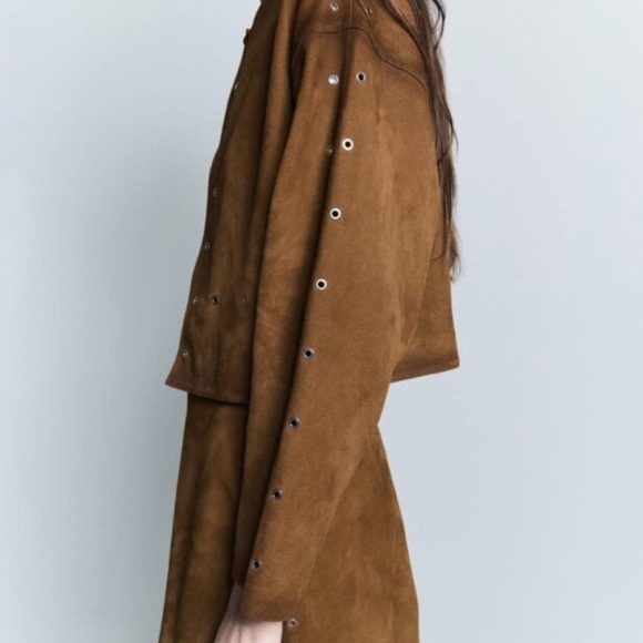 Massimo Dutti Brown Suede Leather Jacket - Picture 5 of 7